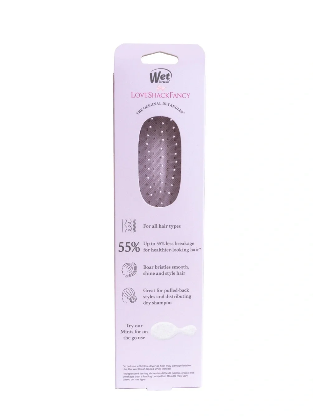 LoveShackFancy WetBrush Happy Thoughts Shine Enhancer Brush Hibiscus NWT